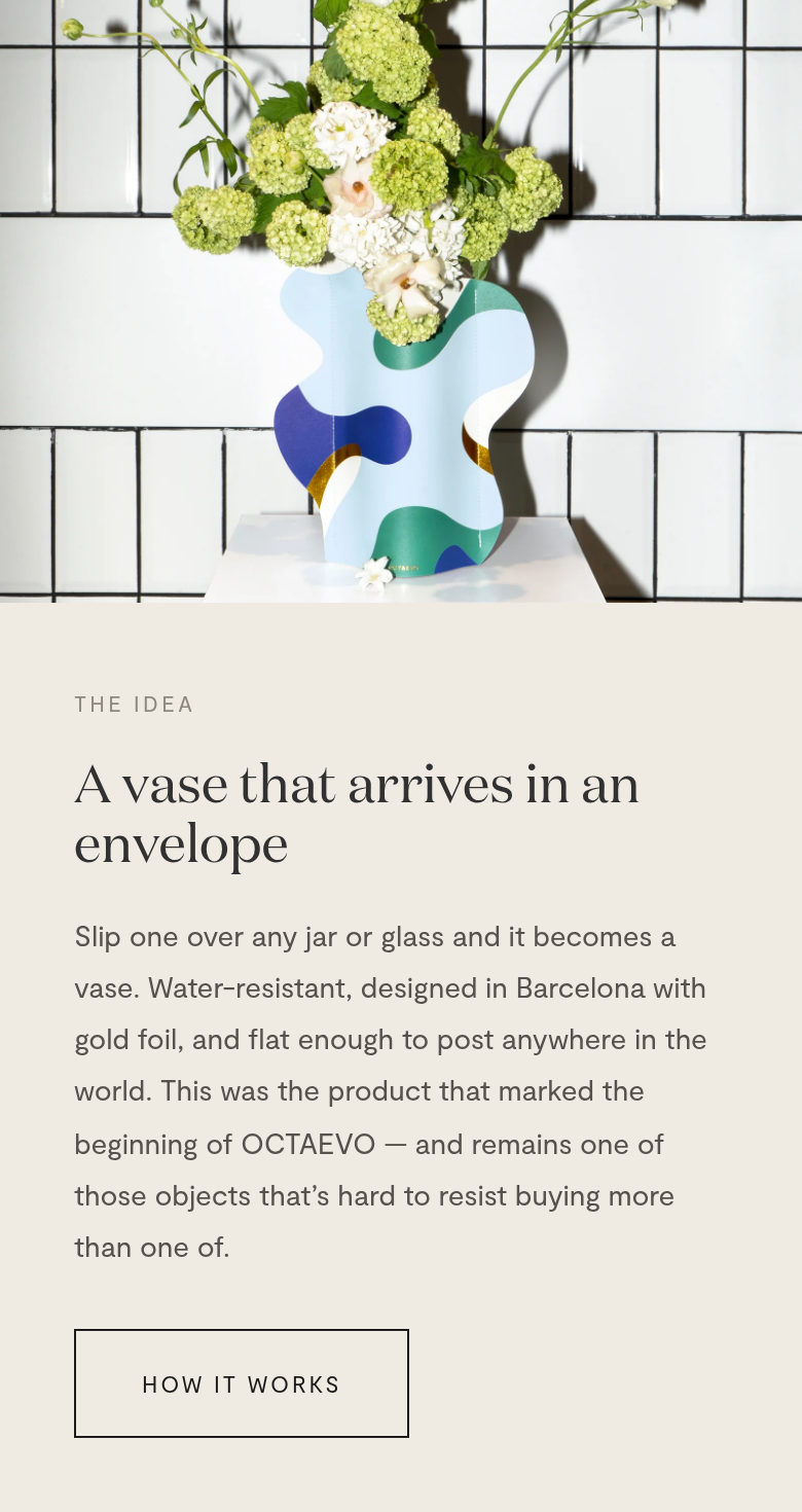 A Vase in an Envelope section from Octaevo, on a phone
