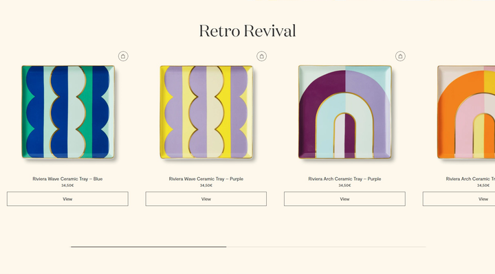 Screenshot of the Product Listing section