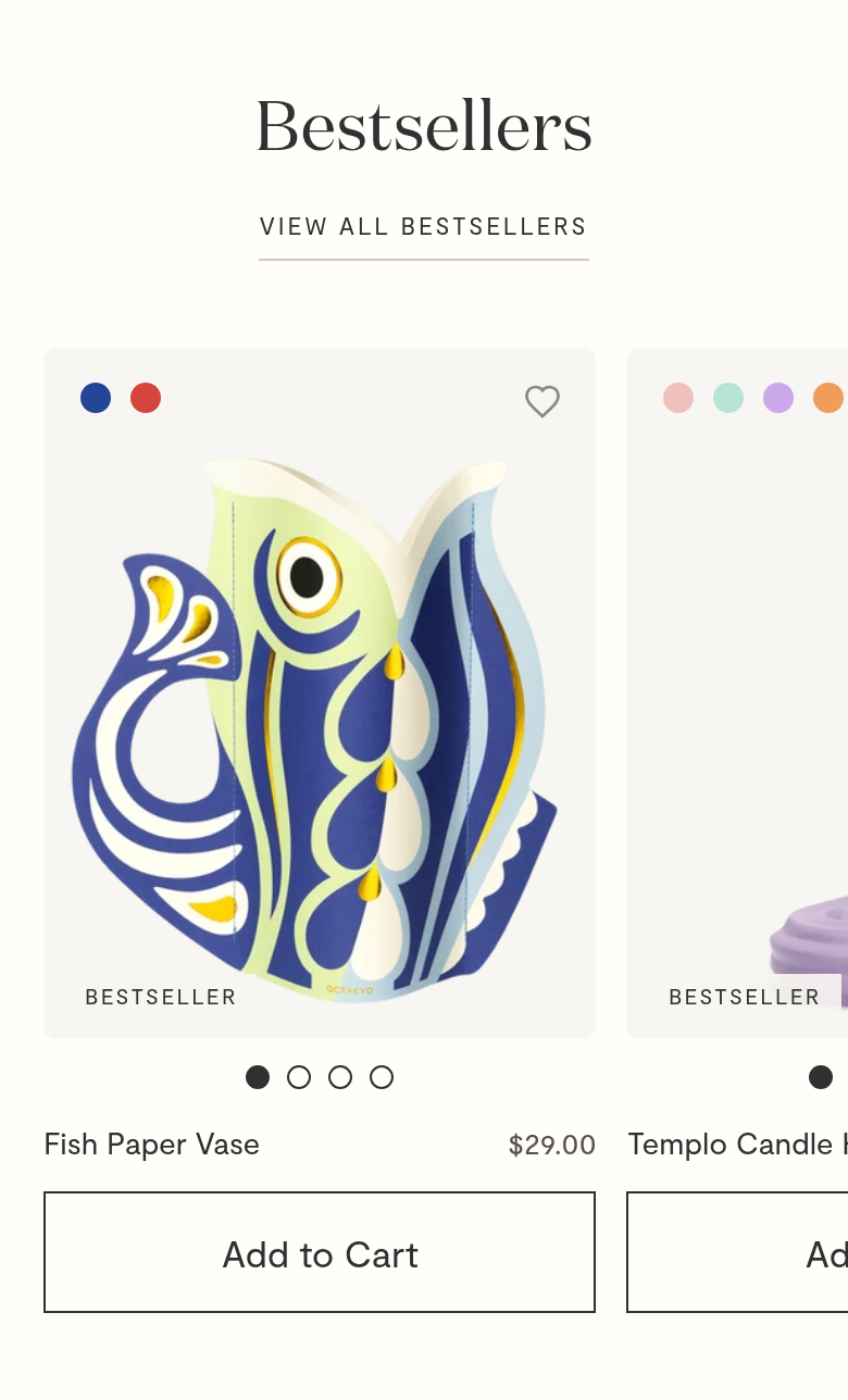 Bestsellers section from Octaevo, on a phone
