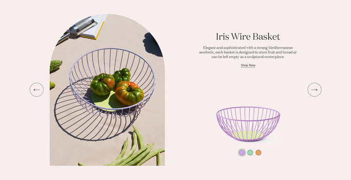 Screenshot of the Product 1 section