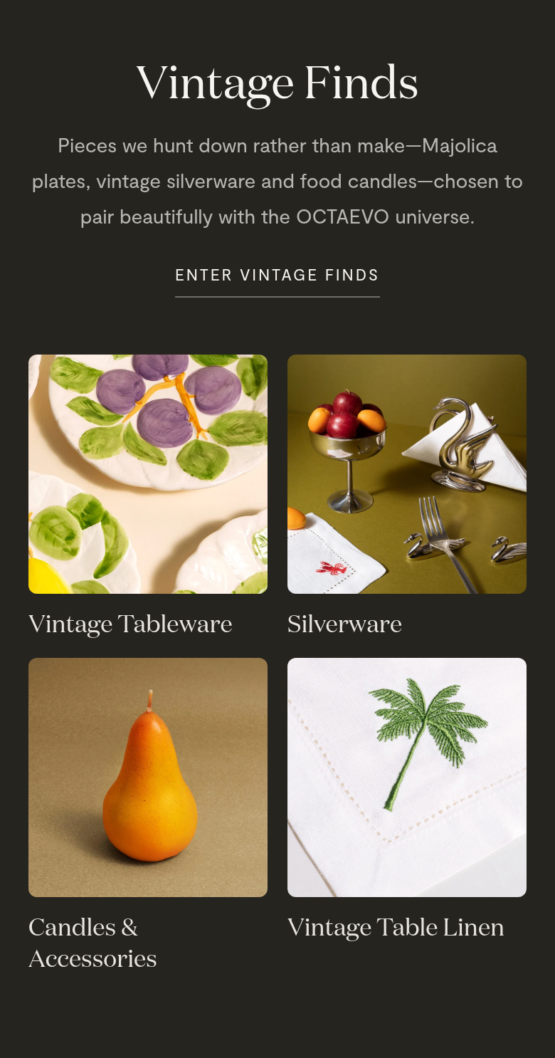 Vintage Finds section from Octaevo, on a phone