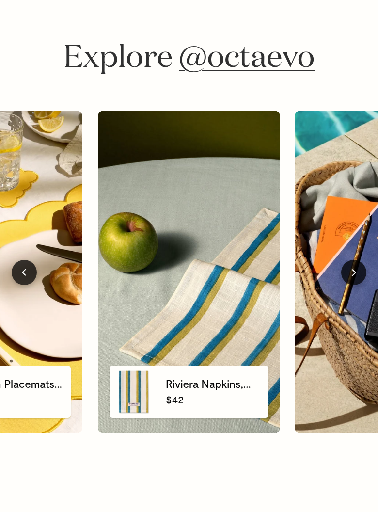 Shop Instagram section from Octaevo, on a phone