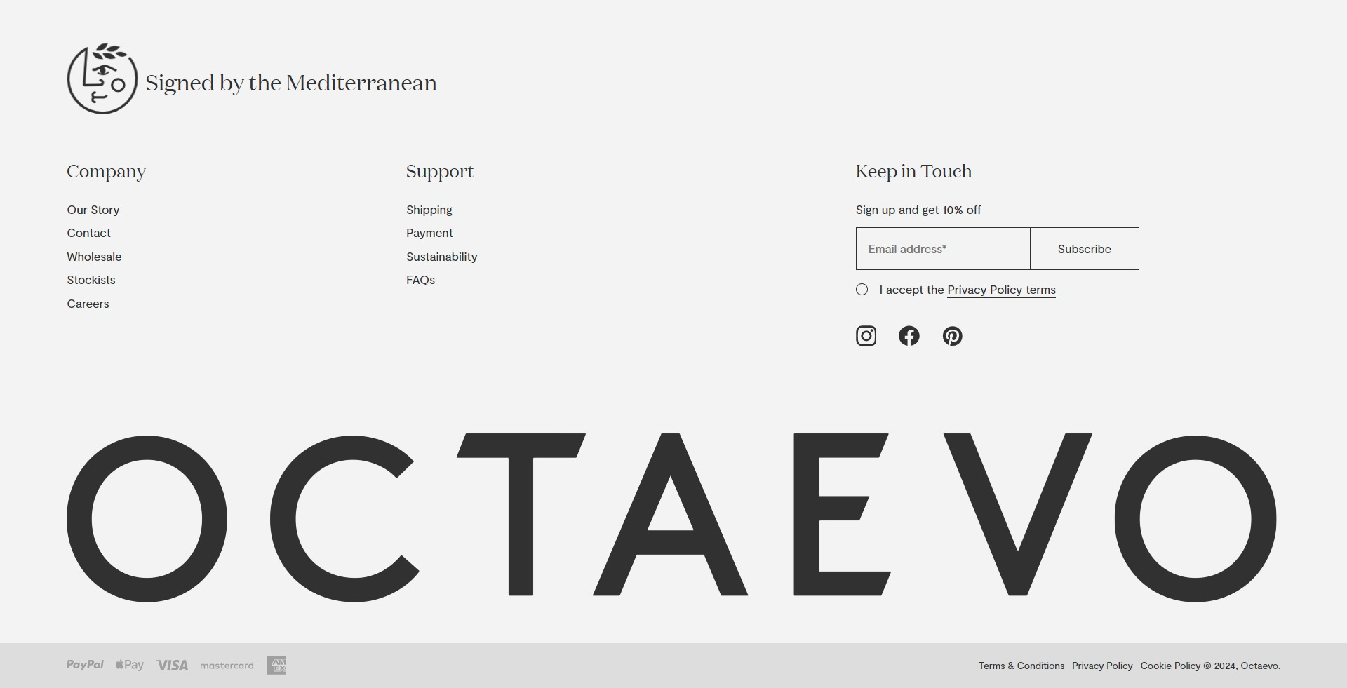 Screenshot of the Footer section