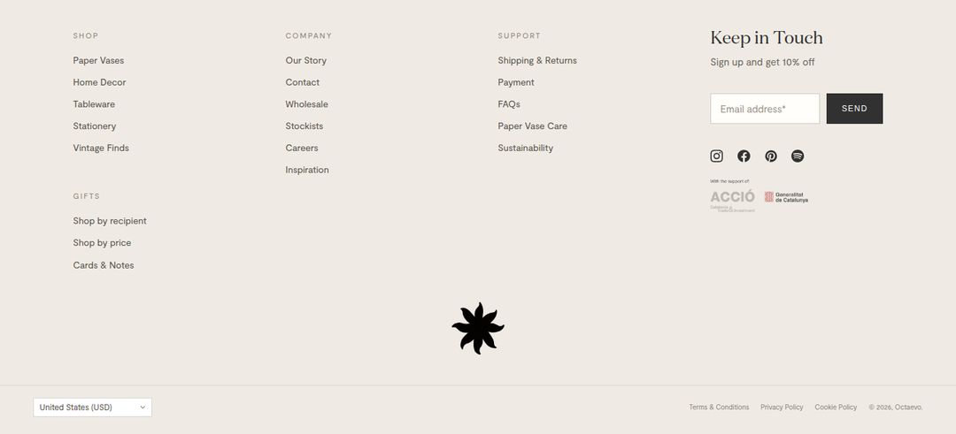 Footer section from Octaevo