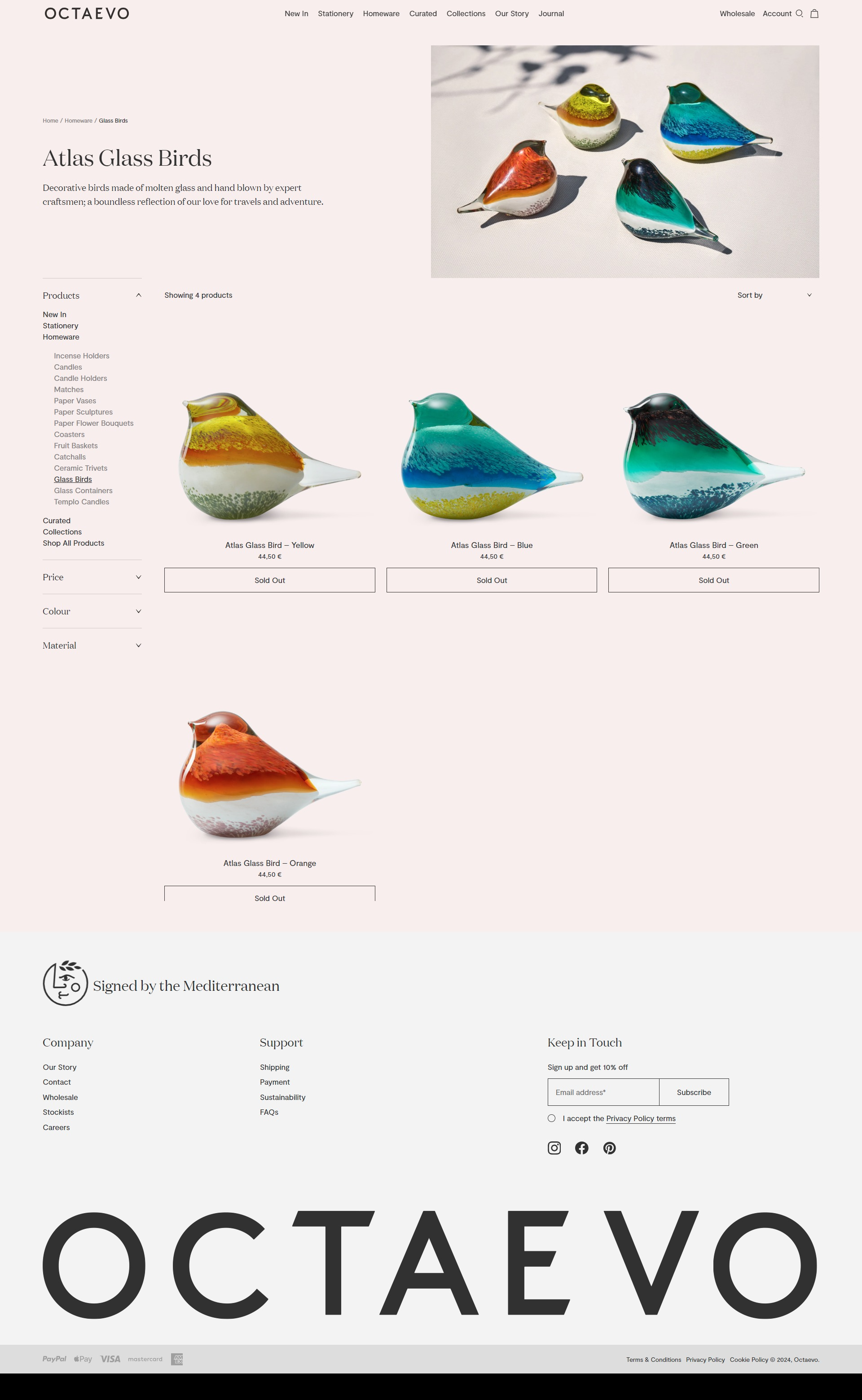 Screenshot of the Product page
