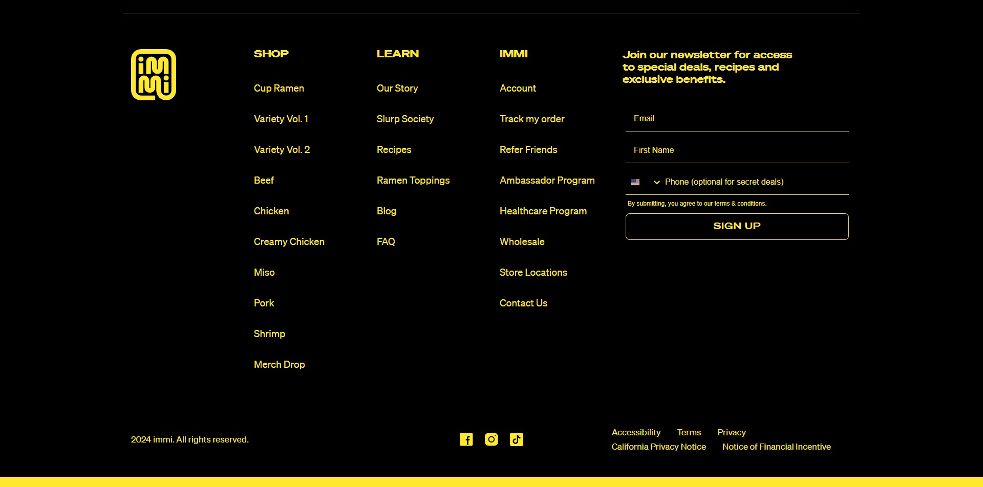 Screenshot of the Footer section