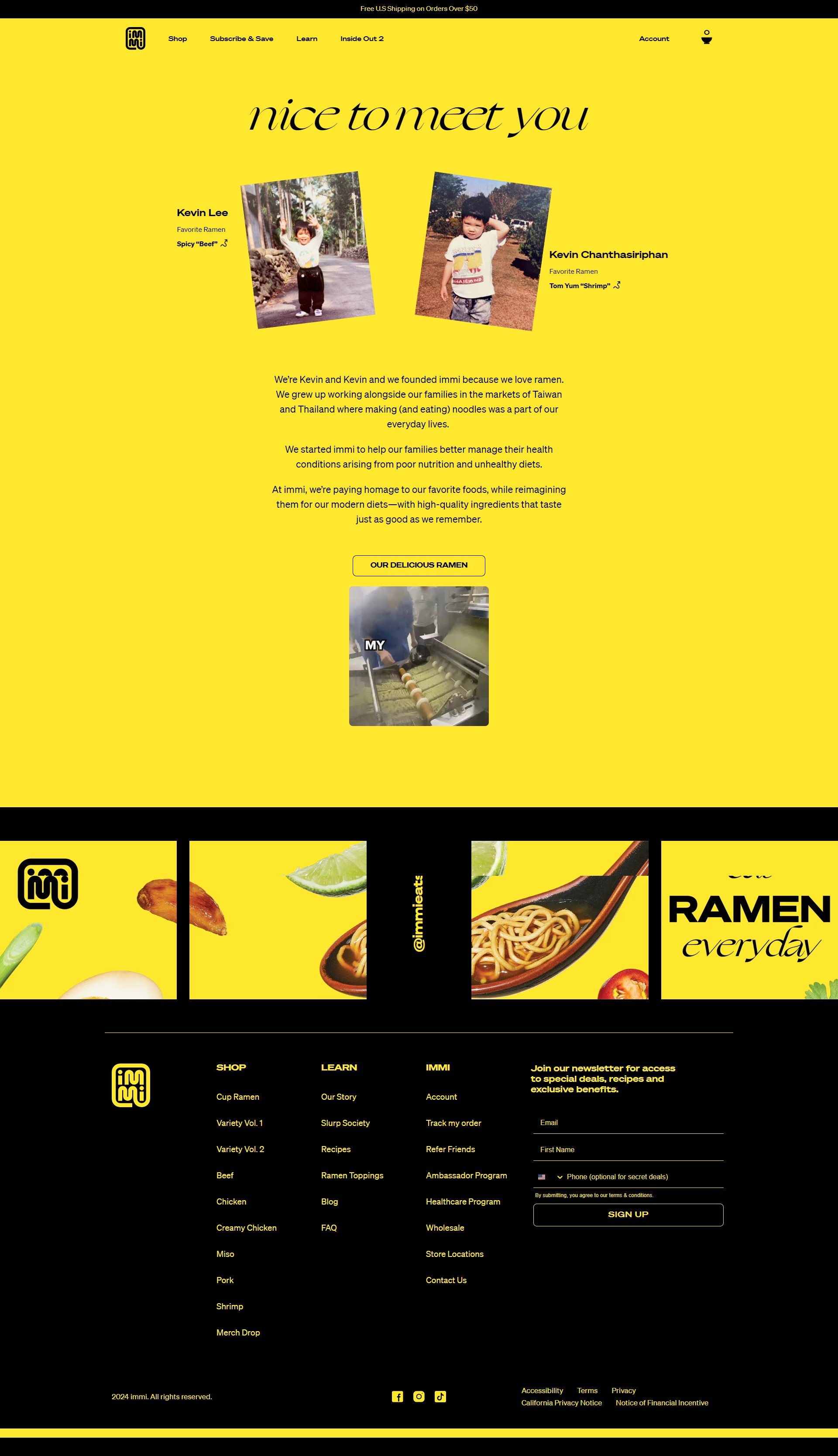 Screenshot of the About page