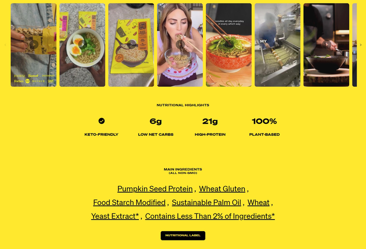 Screenshot of the Features 1 section