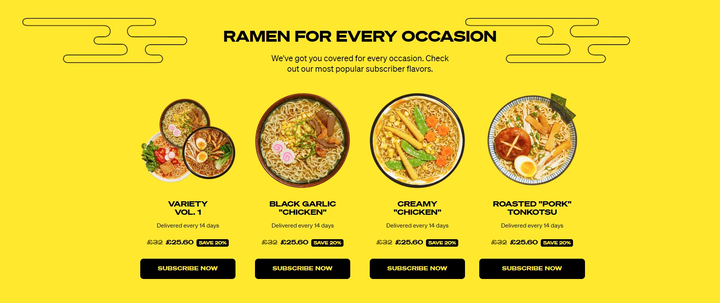 Screenshot of the Product Listing section