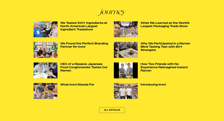 Screenshot of the Articles 1 section