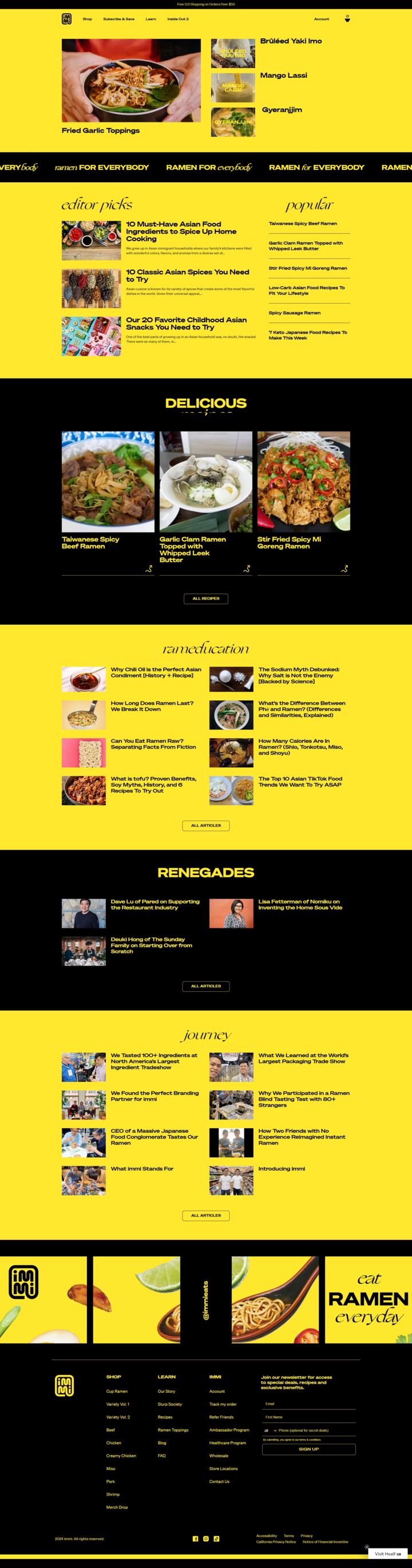 Immi page from Blog Posts page