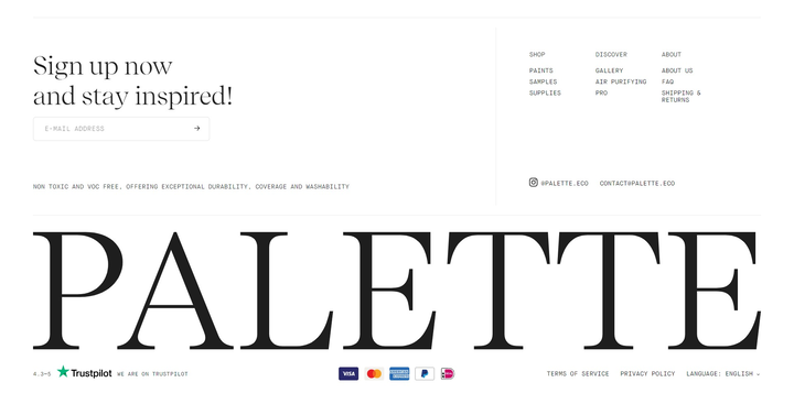 Screenshot of the Footer section