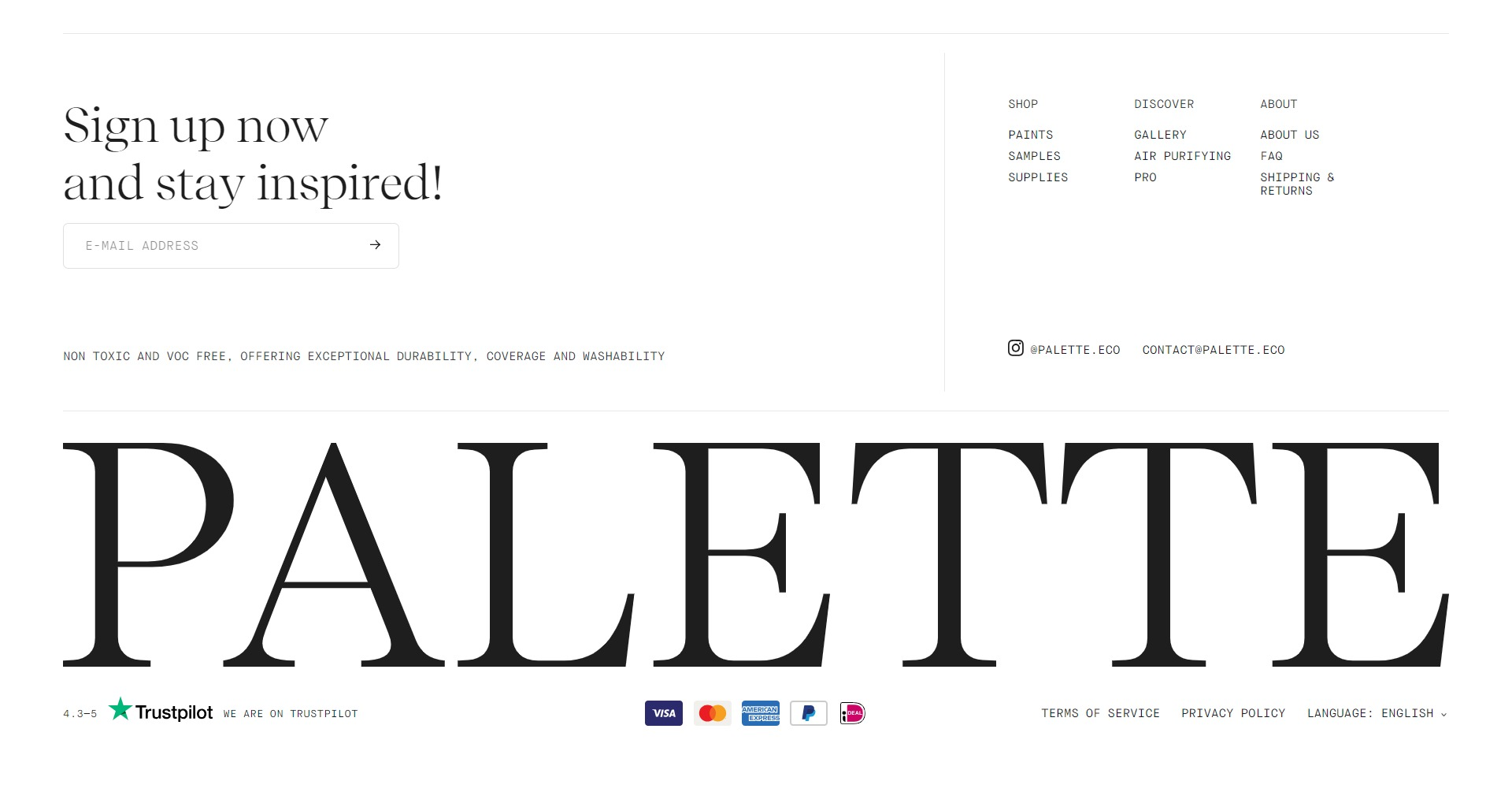 Screenshot of the Footer section