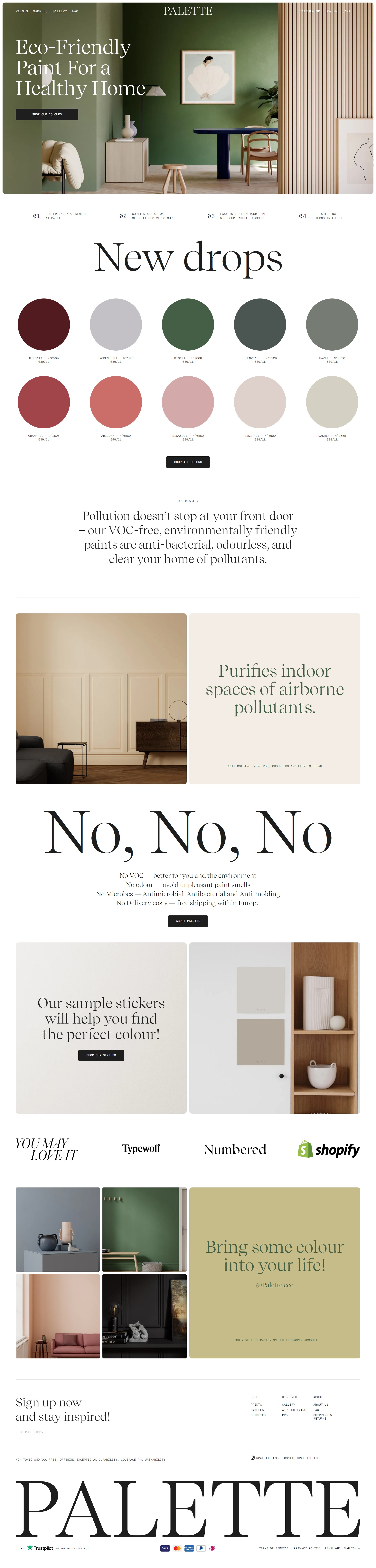 Screenshot of the Home page