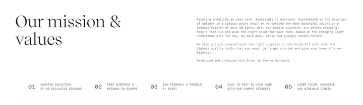 Screenshot of the About 3 section
