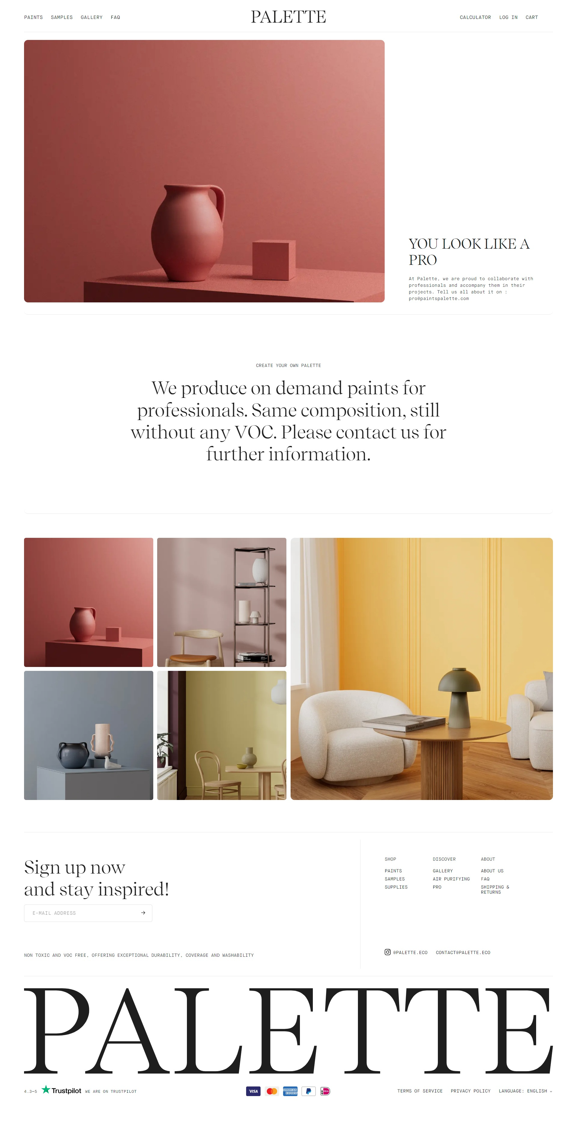 Screenshot of the Landing Page page