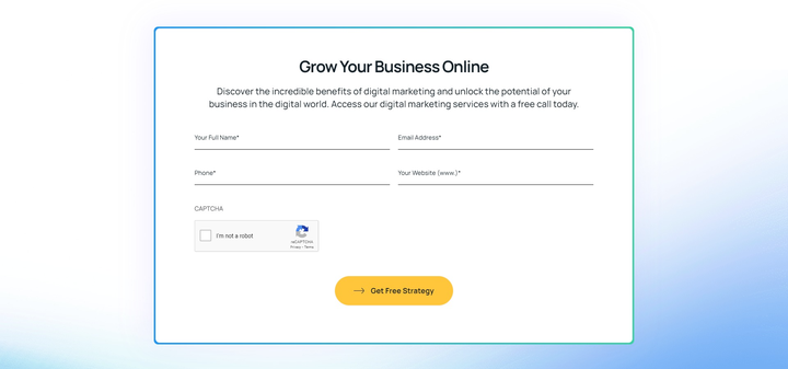 Screenshot of the Contact Form section