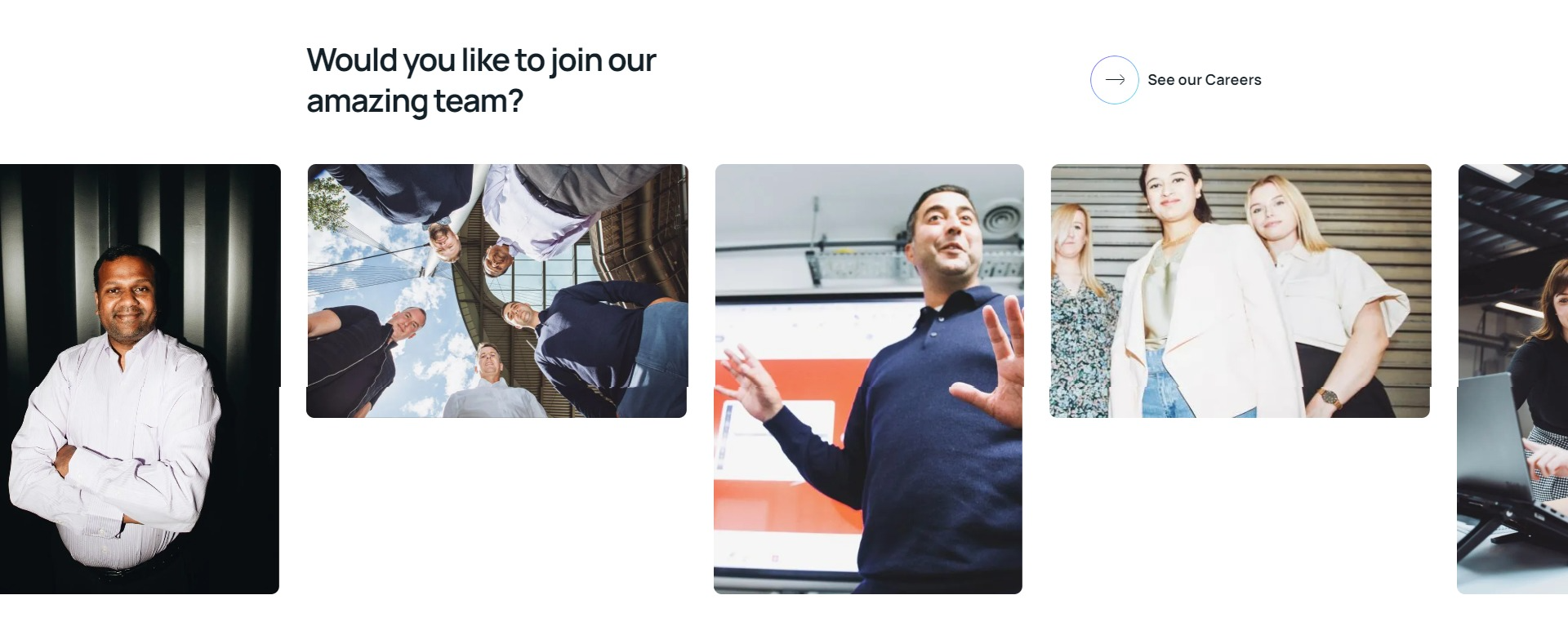 Screenshot of the Team Gallery section