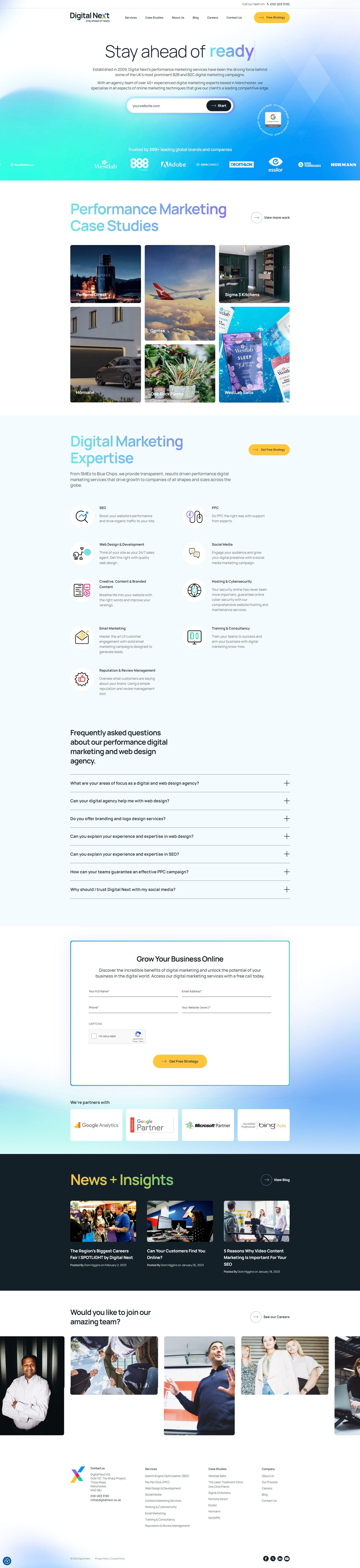 Screenshot of the Home page