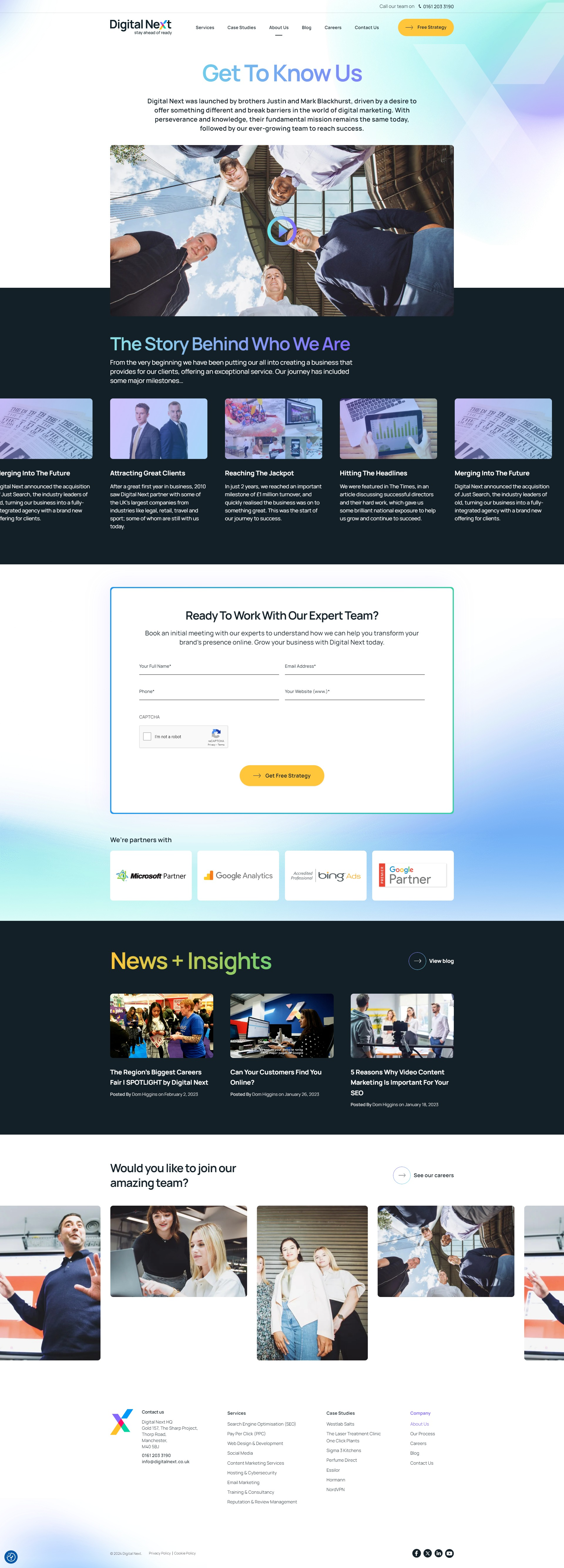 Screenshot of the About page