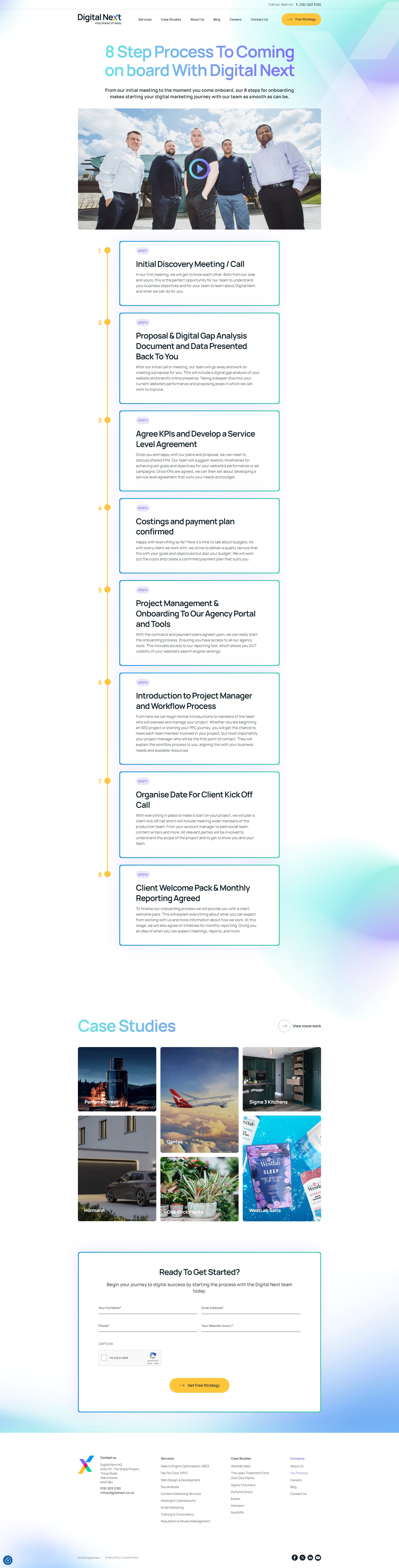 Screenshot of the Our Process page