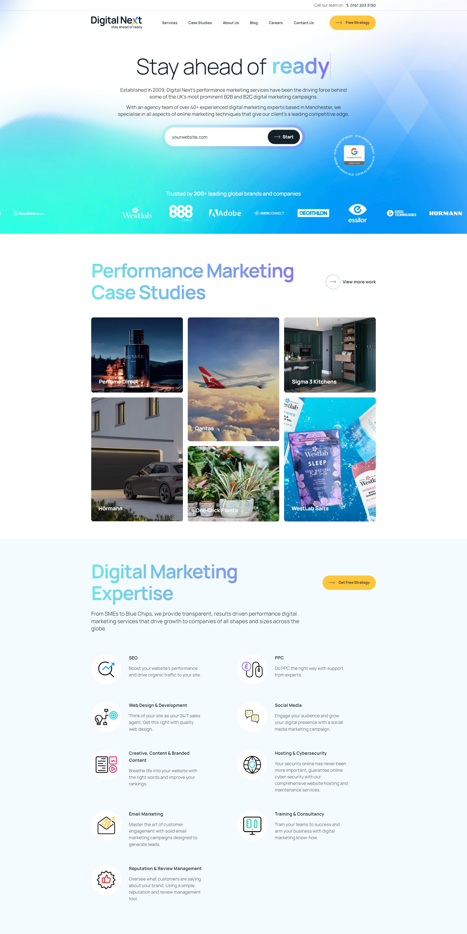 Screenshot of the Digital Next website home page