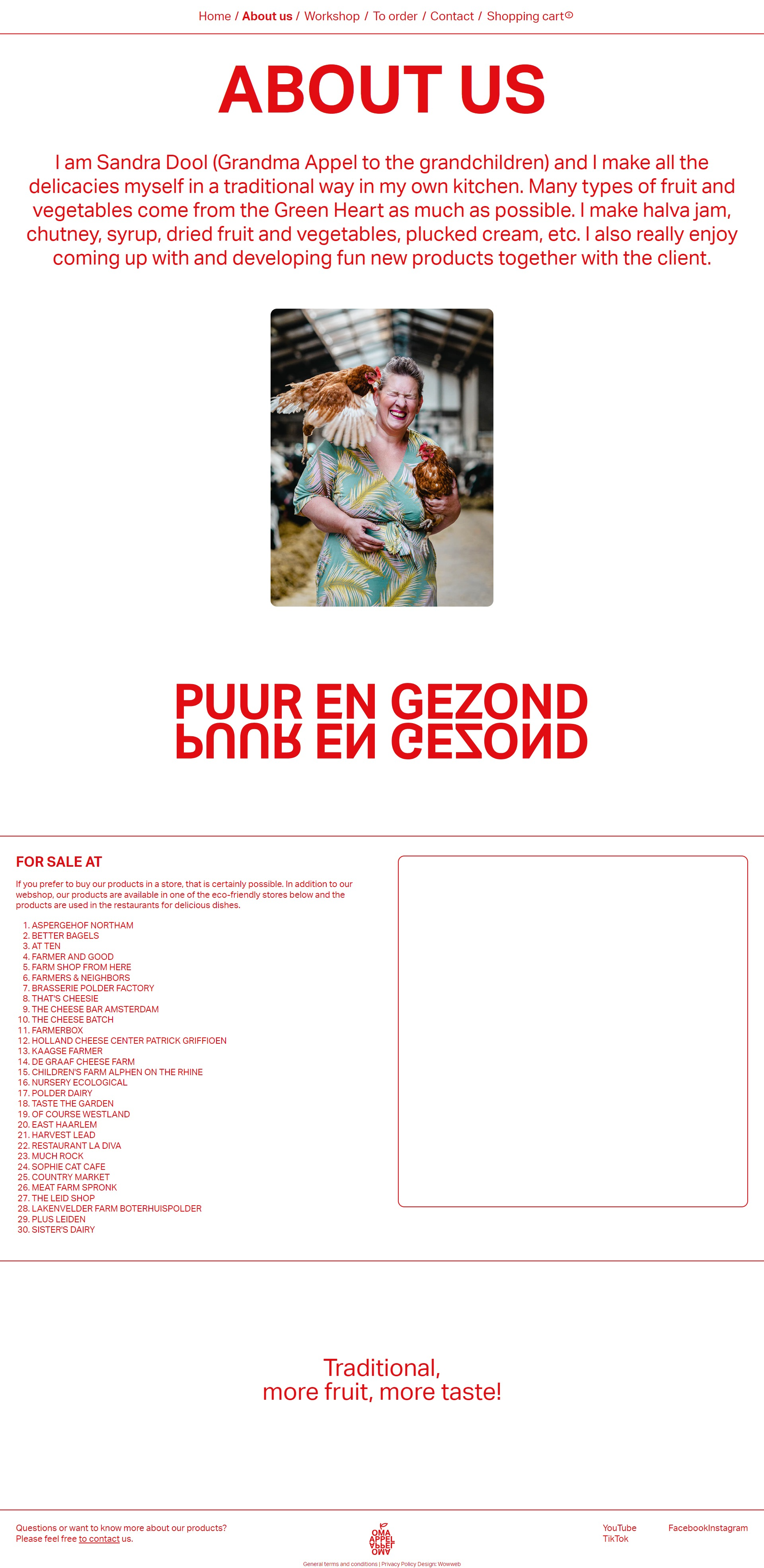 Screenshot of the About page