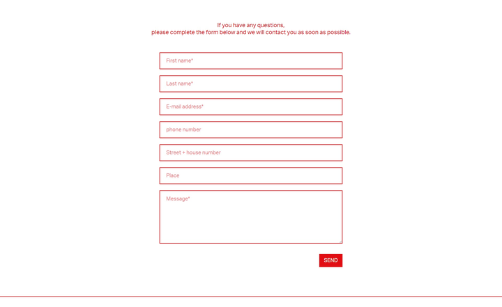 Screenshot of the Contact Form section