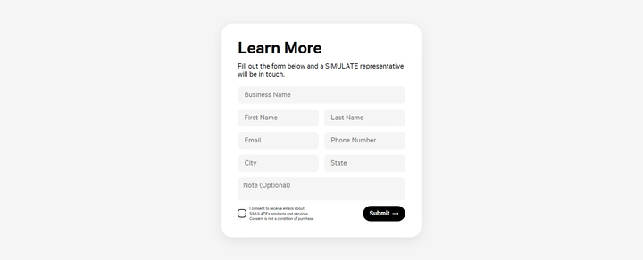 Screenshot of the Contact Form section