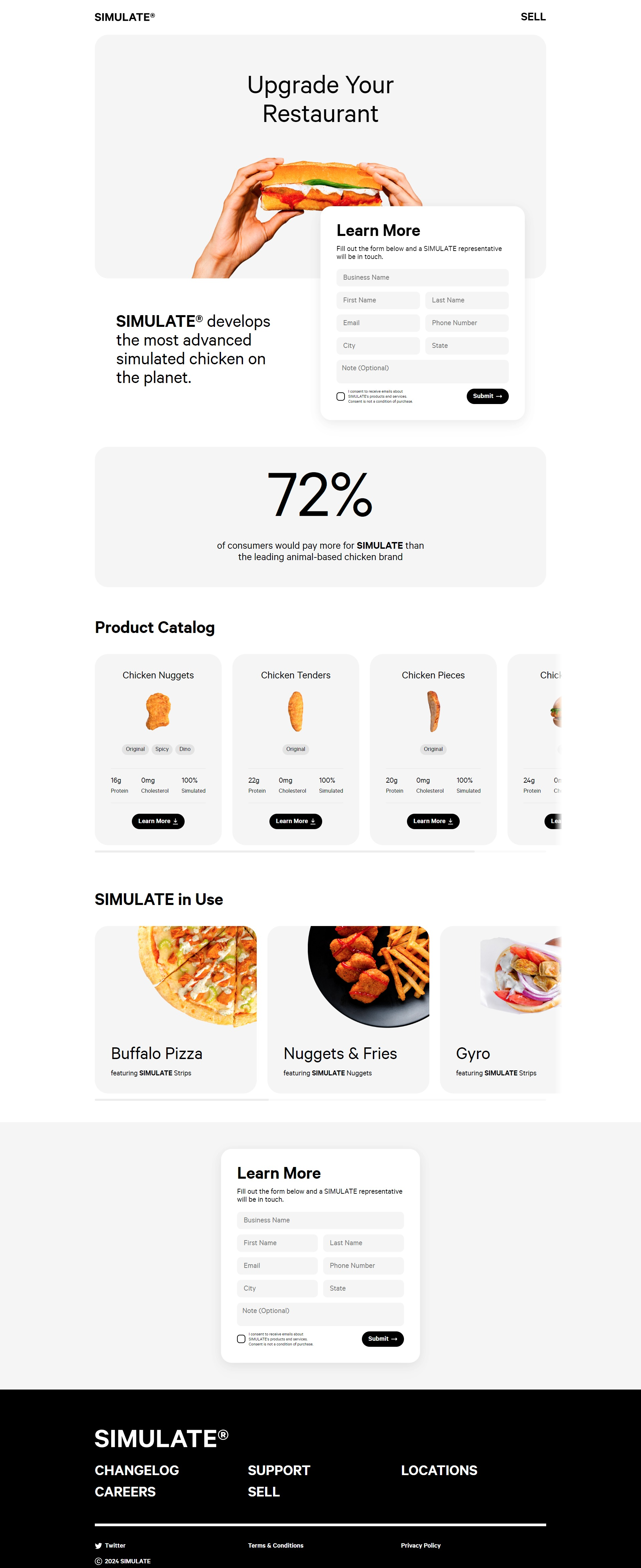 Screenshot of the Shop page