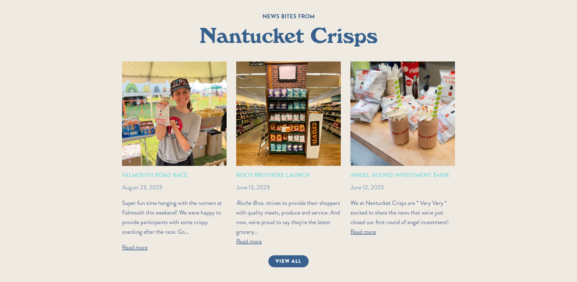 Screenshot of the Articles section