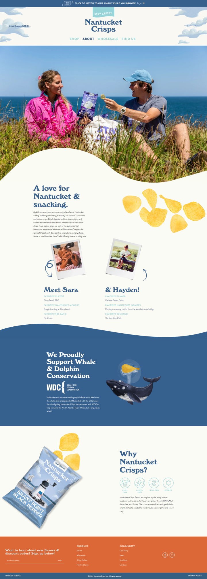 Nantucket Crisps page from About page