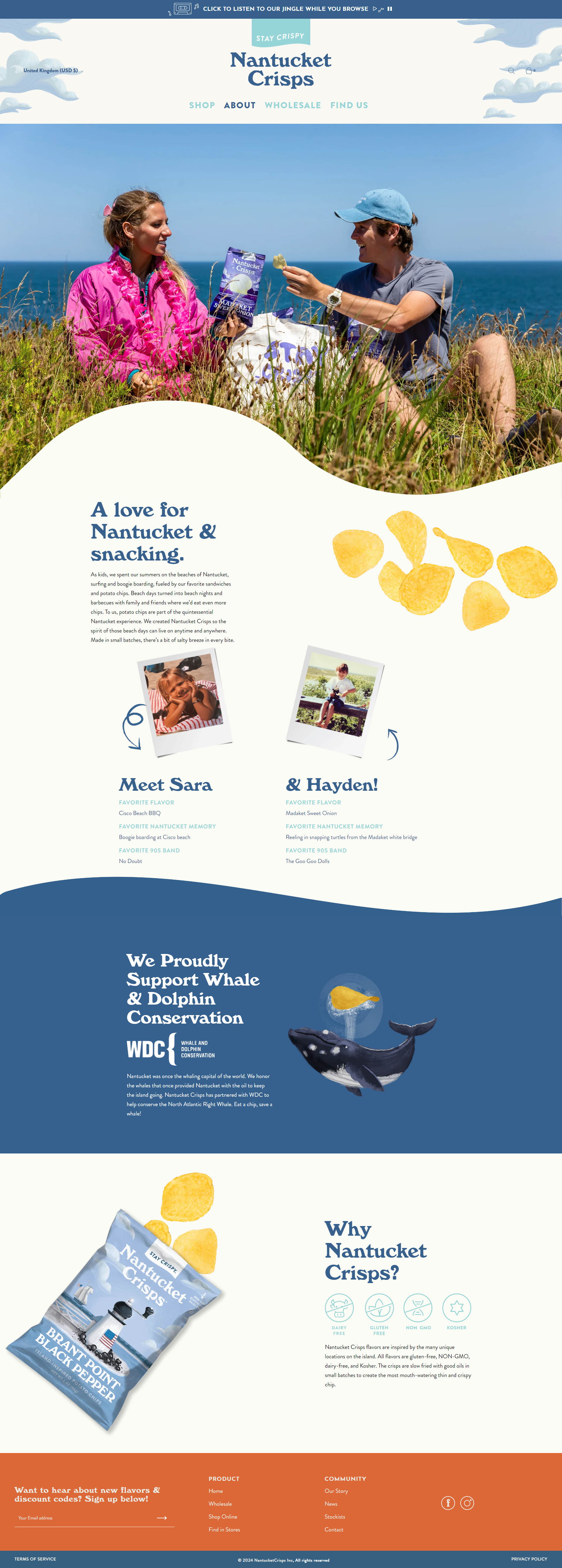 Screenshot of the About page