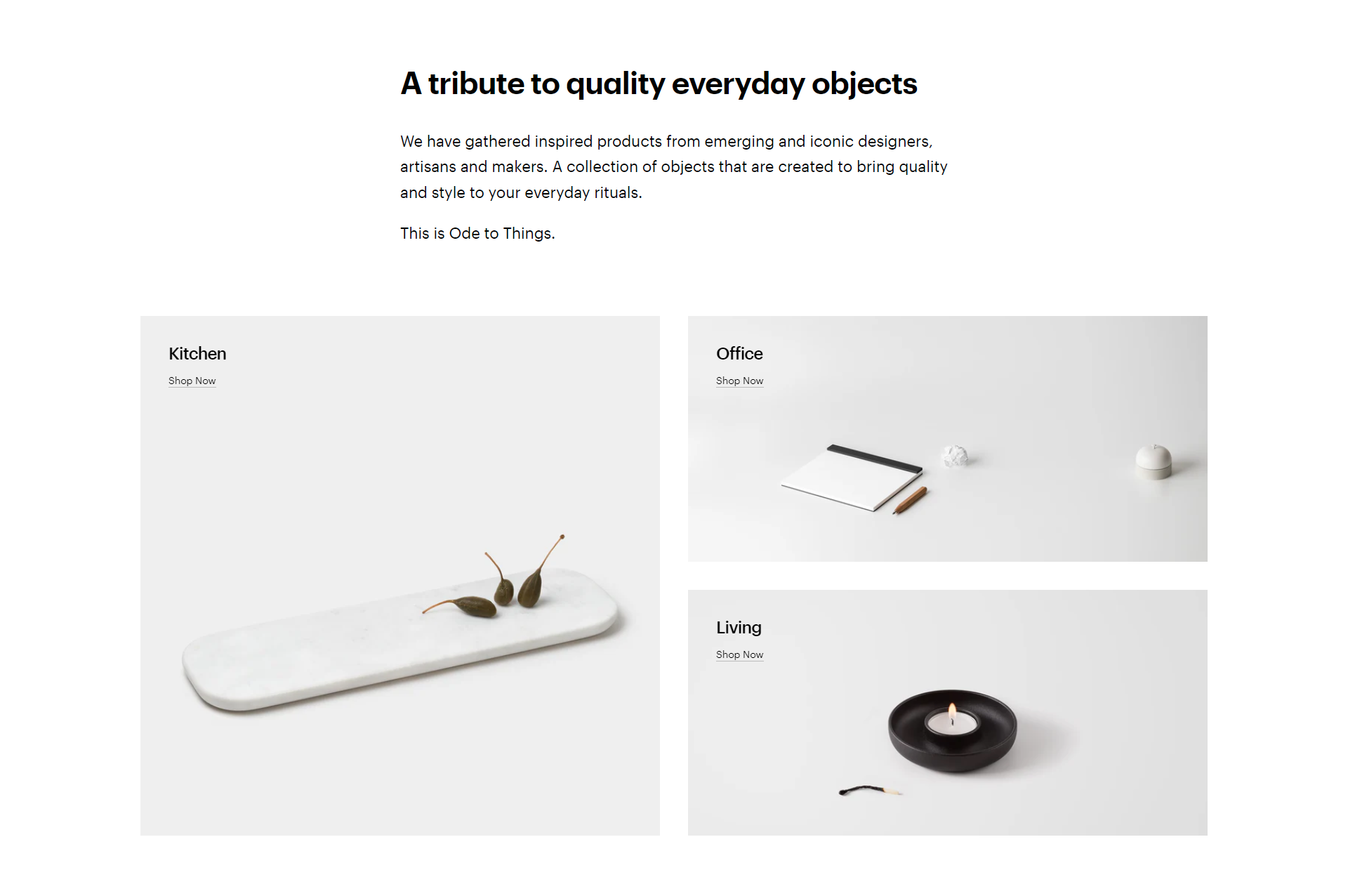 Screenshot of the Gallery section