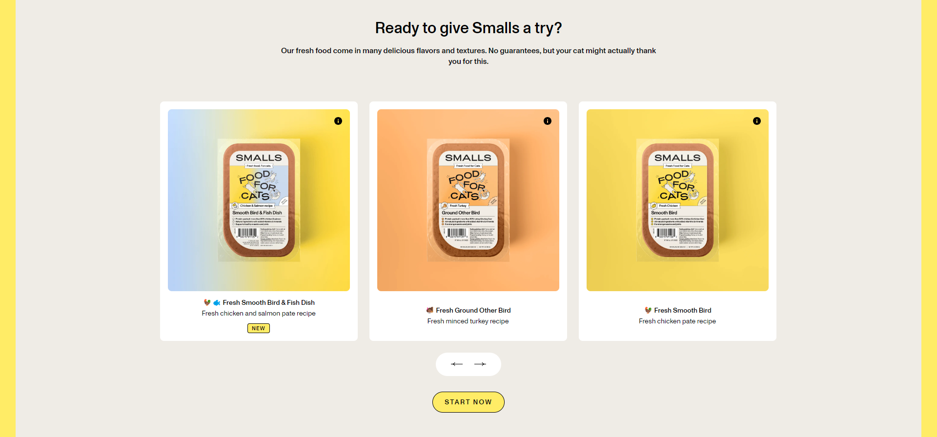 Screenshot of the Product Listing section