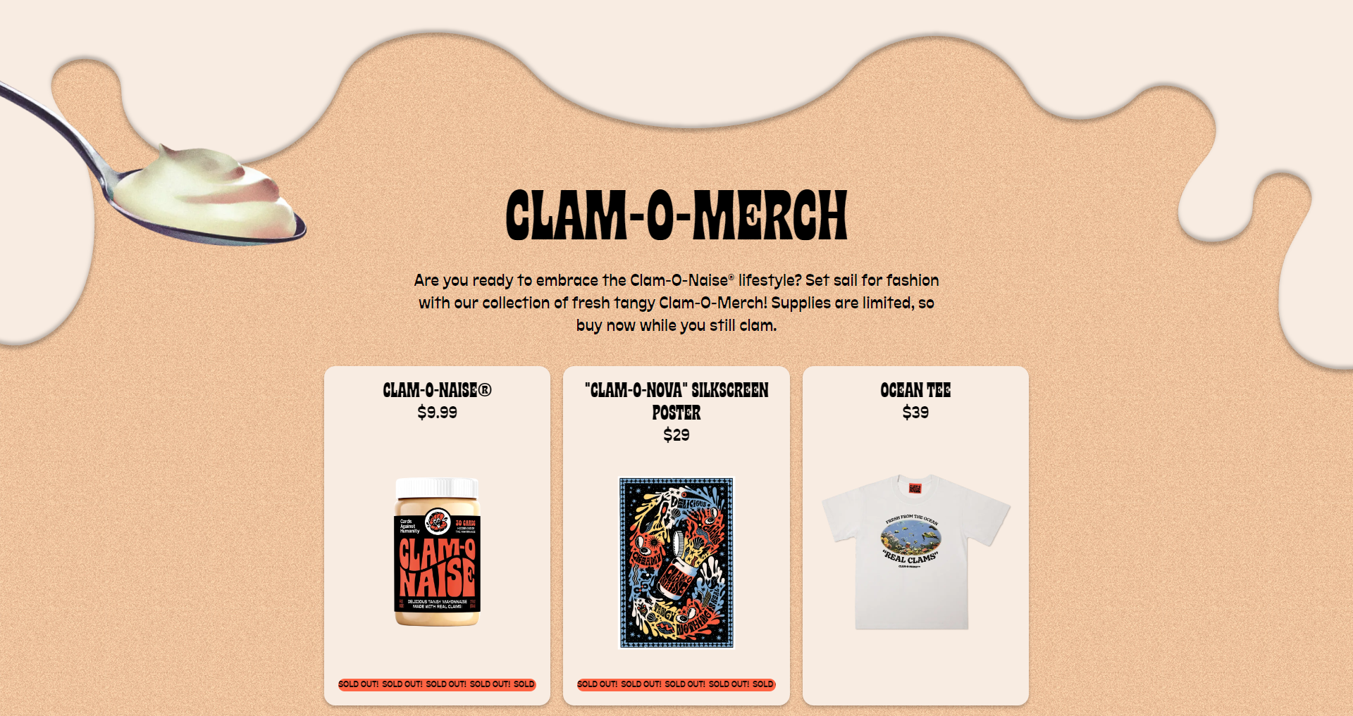 Screenshot of the Product Listing section