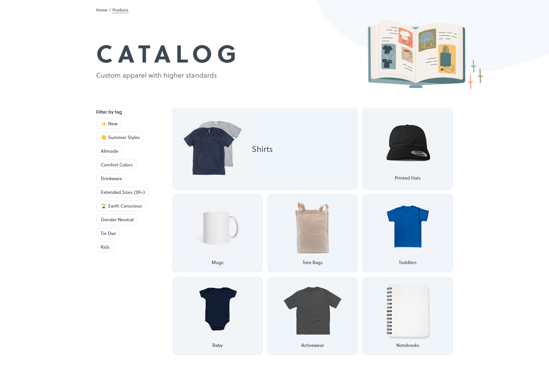 Screenshot of the Gallery section