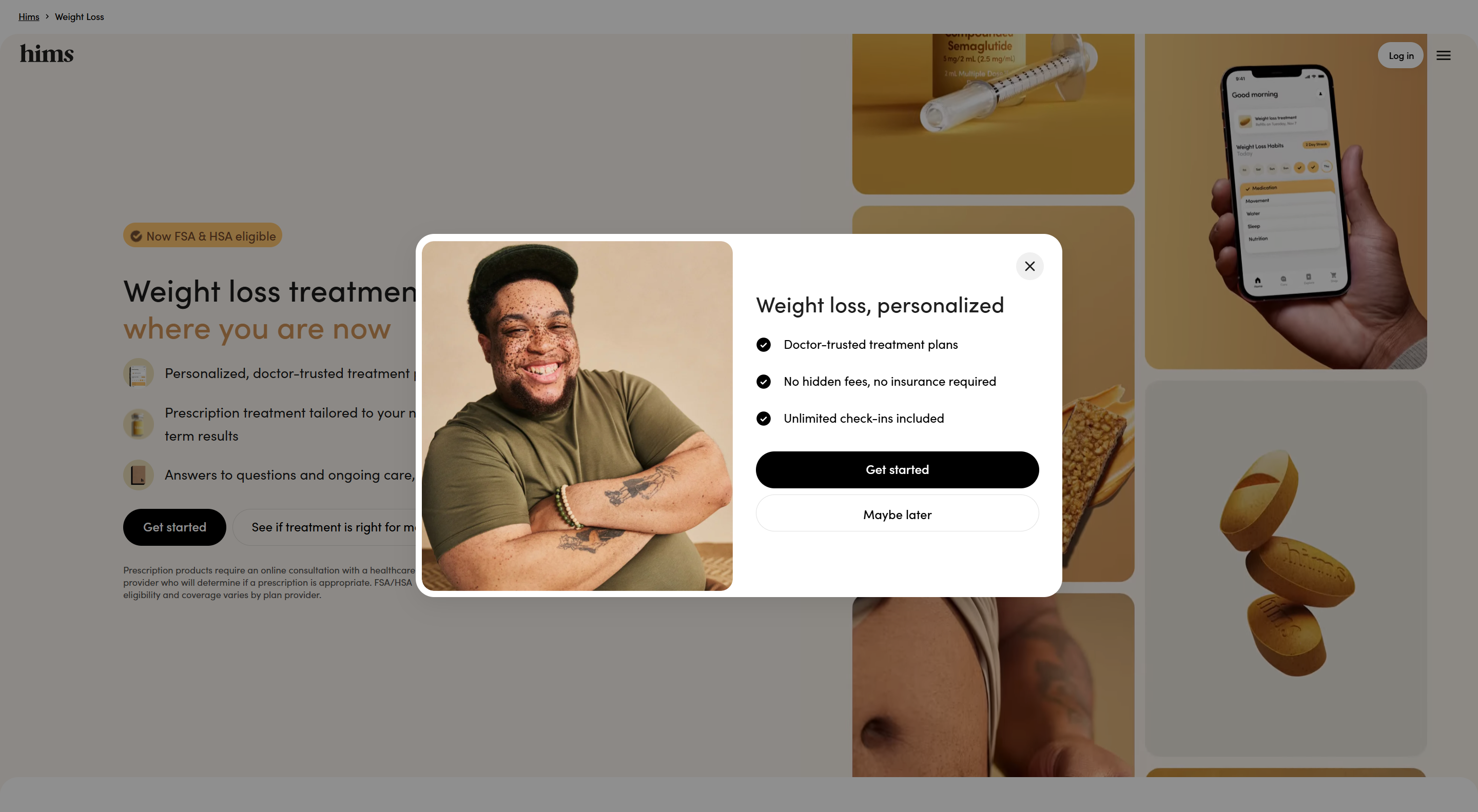 Screenshot of the Popup section