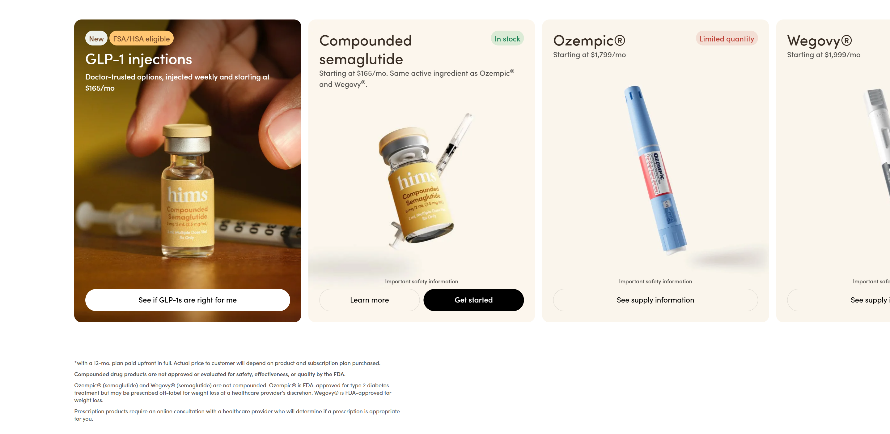 Screenshot of the Product Carousel section