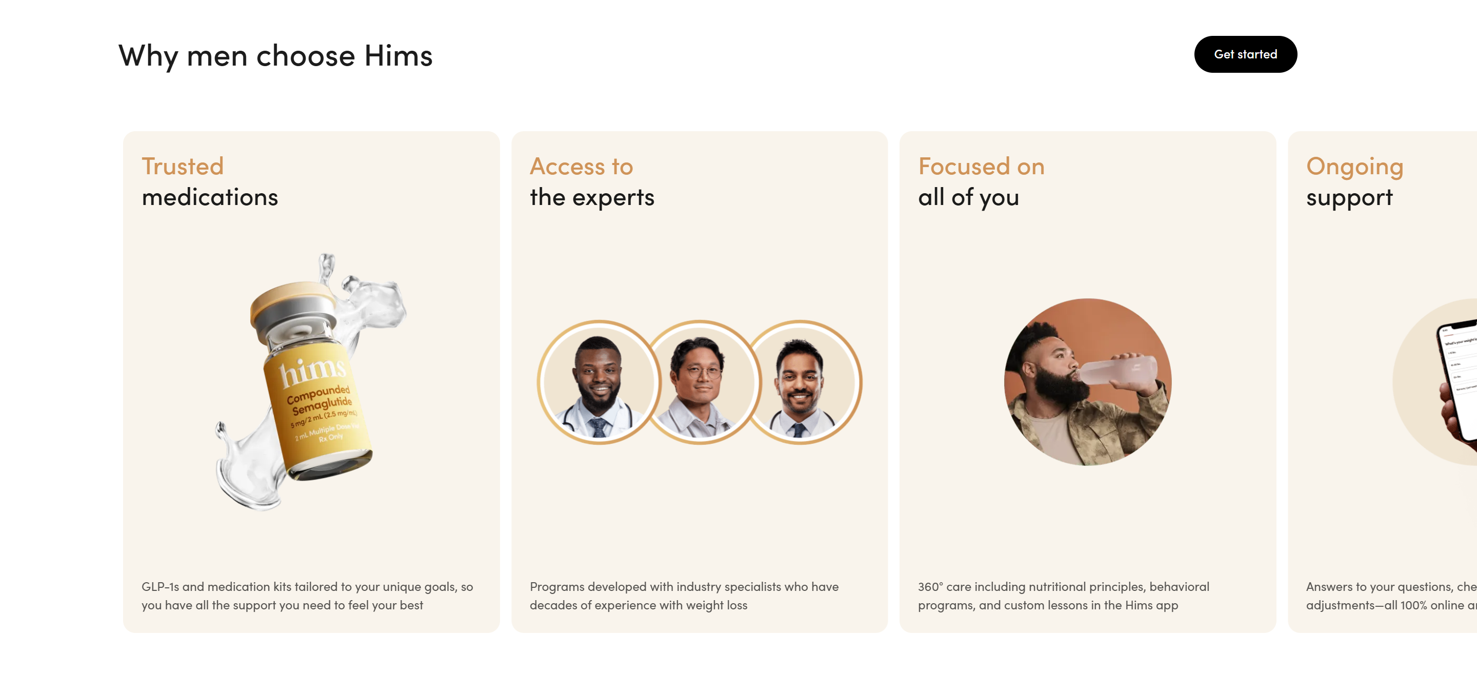 Screenshot of the Why Hims section