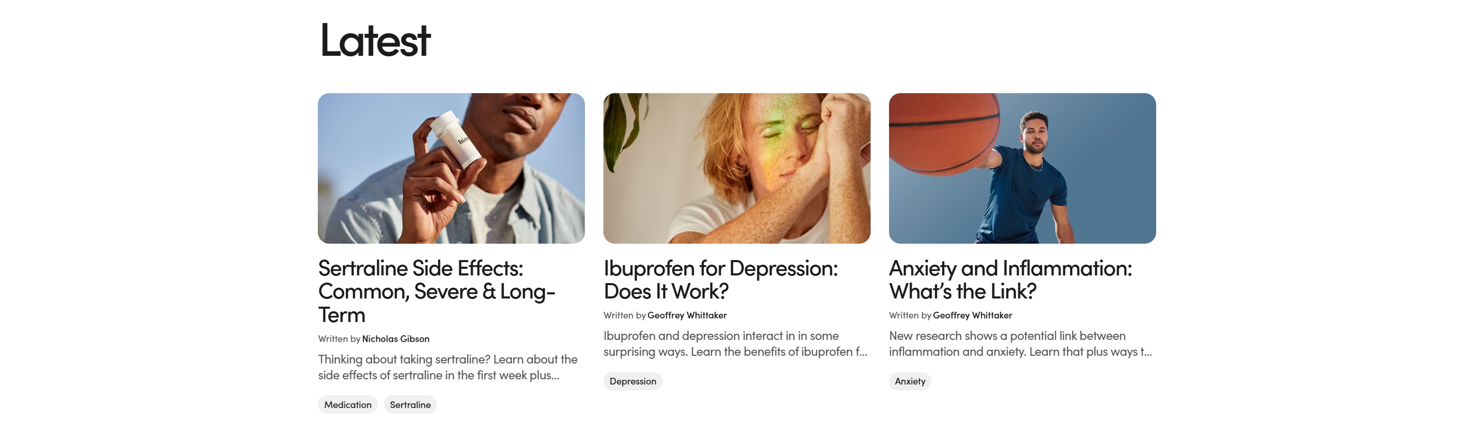 Screenshot of the Blog Posts 1 section