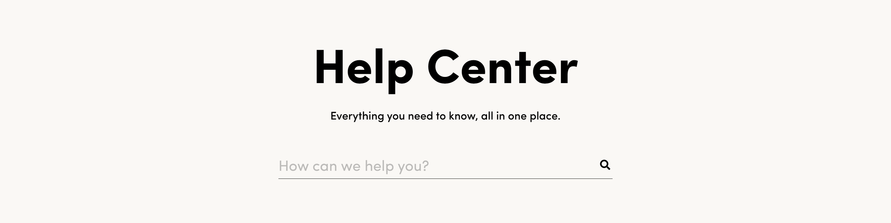 Screenshot of the Help Center Hero section