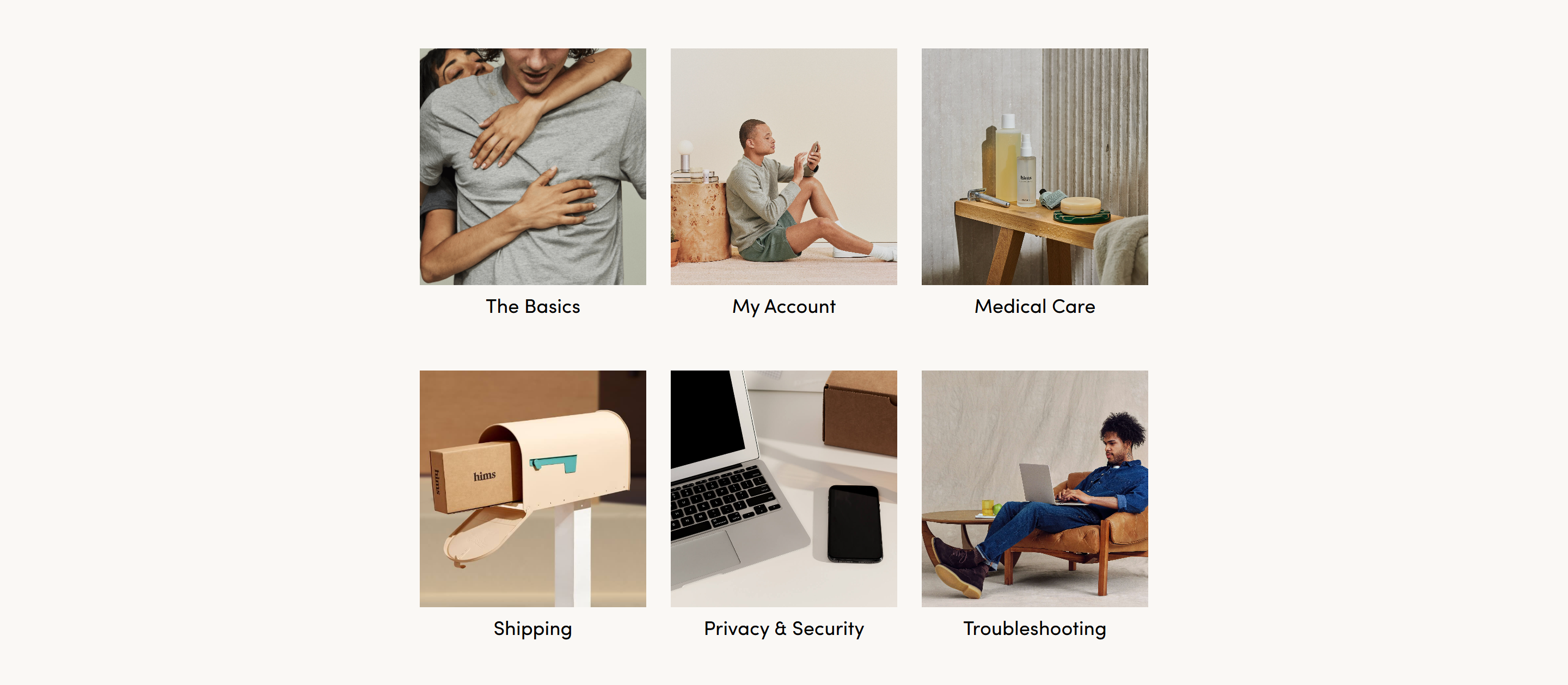 Screenshot of the Help Topics section