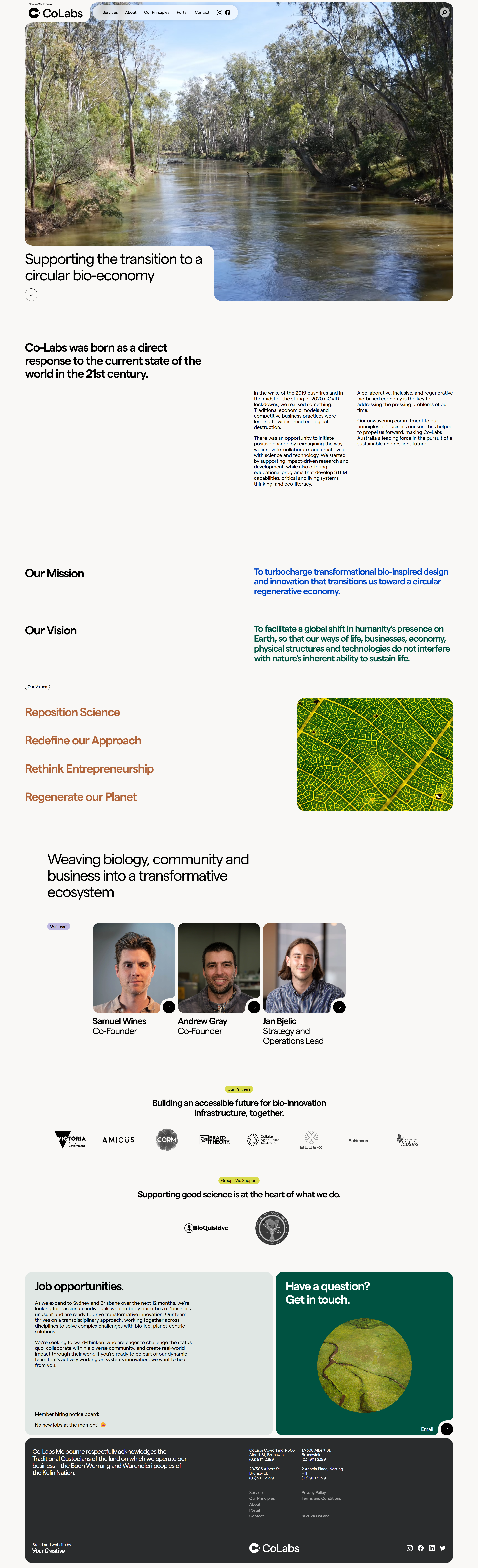 Screenshot of the About 1 page