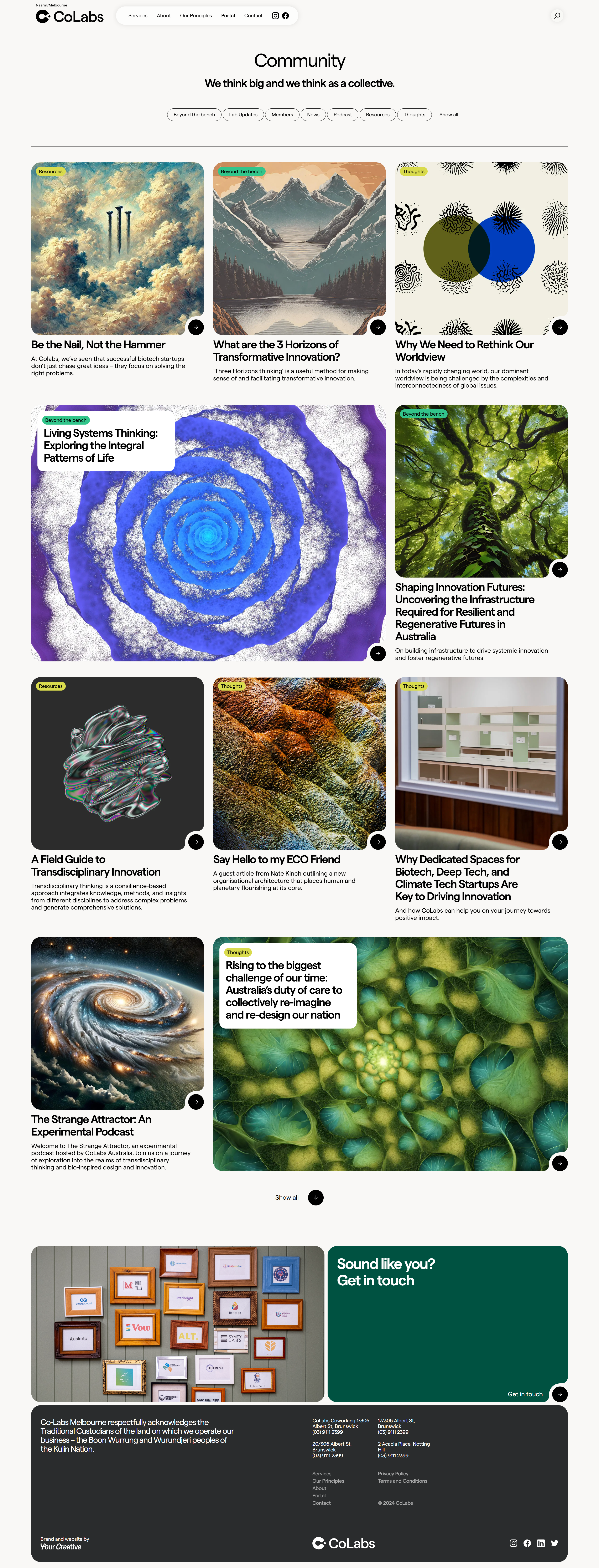 Screenshot of the Blog Posts page