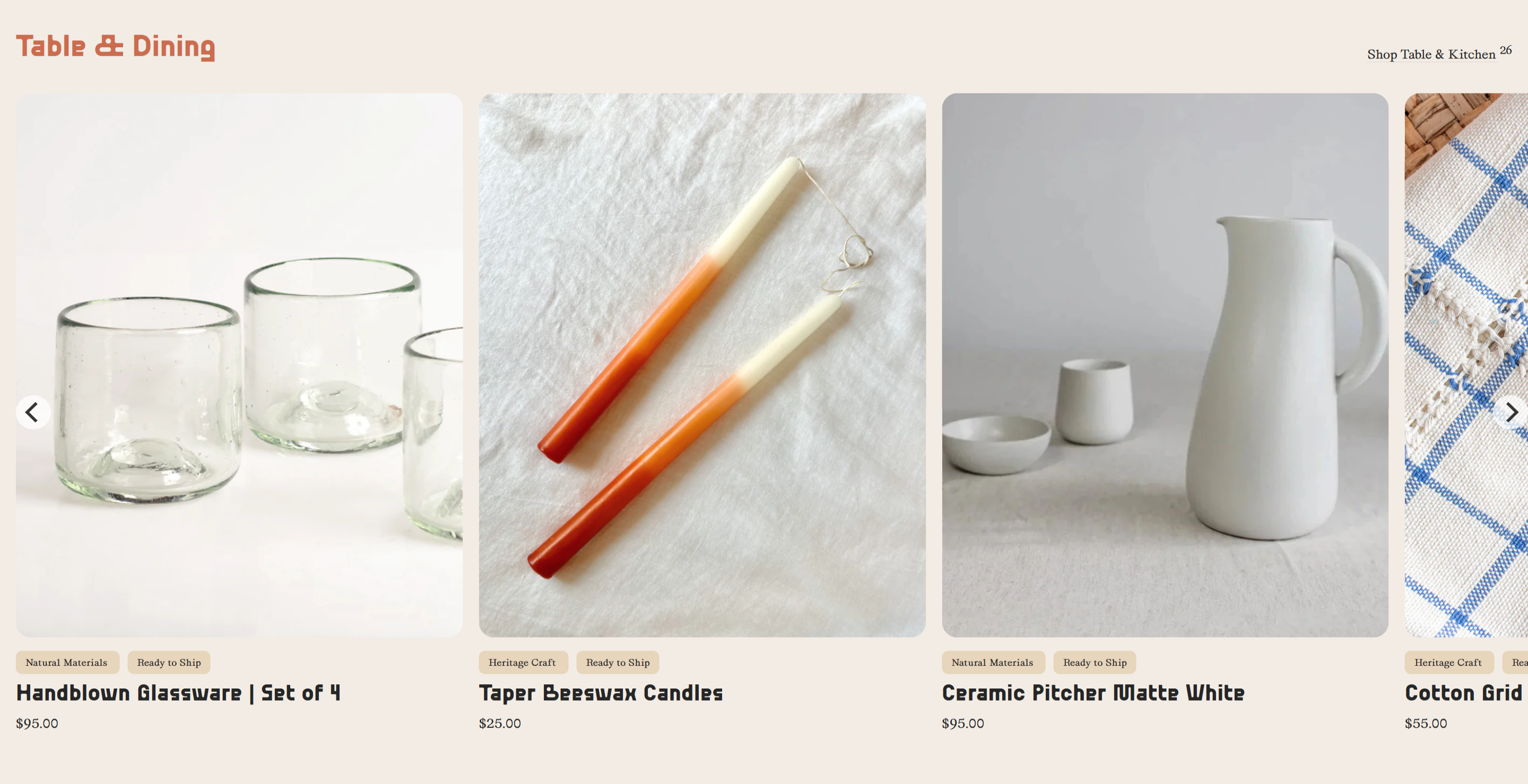 Screenshot of the Product Listing 2 section