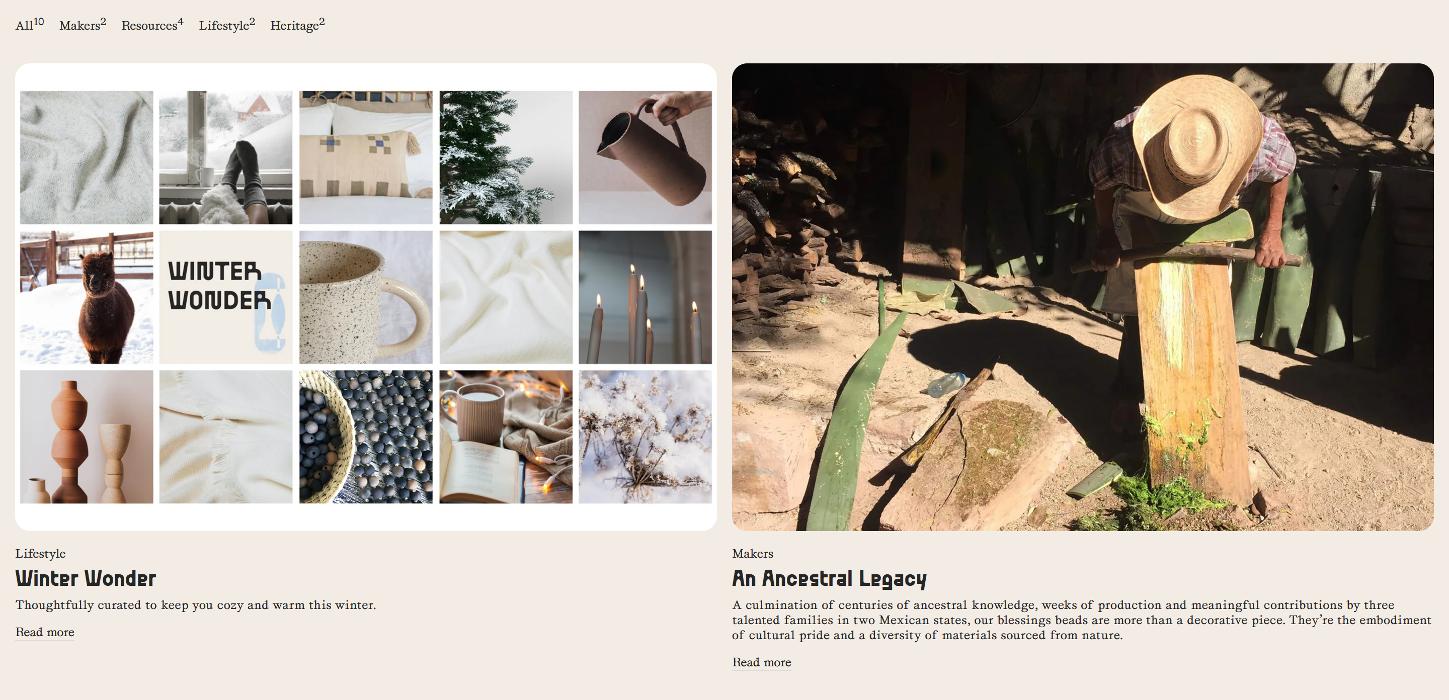 Screenshot of the Blog Posts section