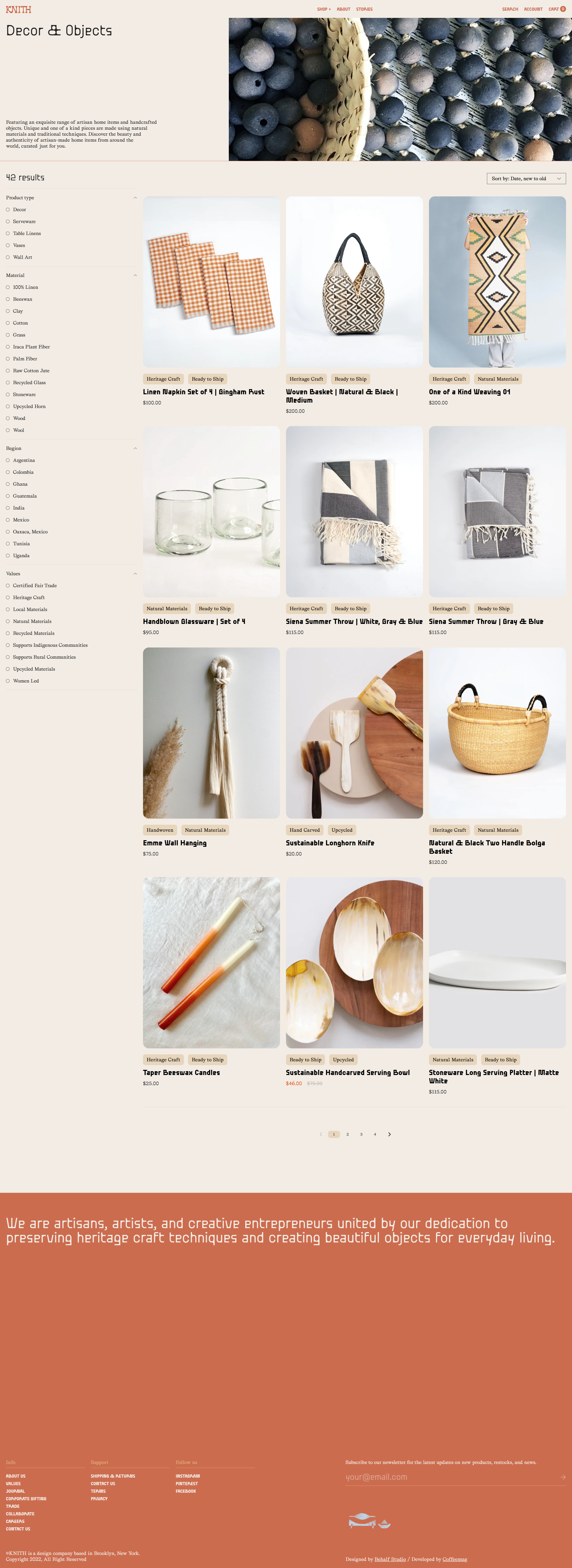 Screenshot of the Shop page