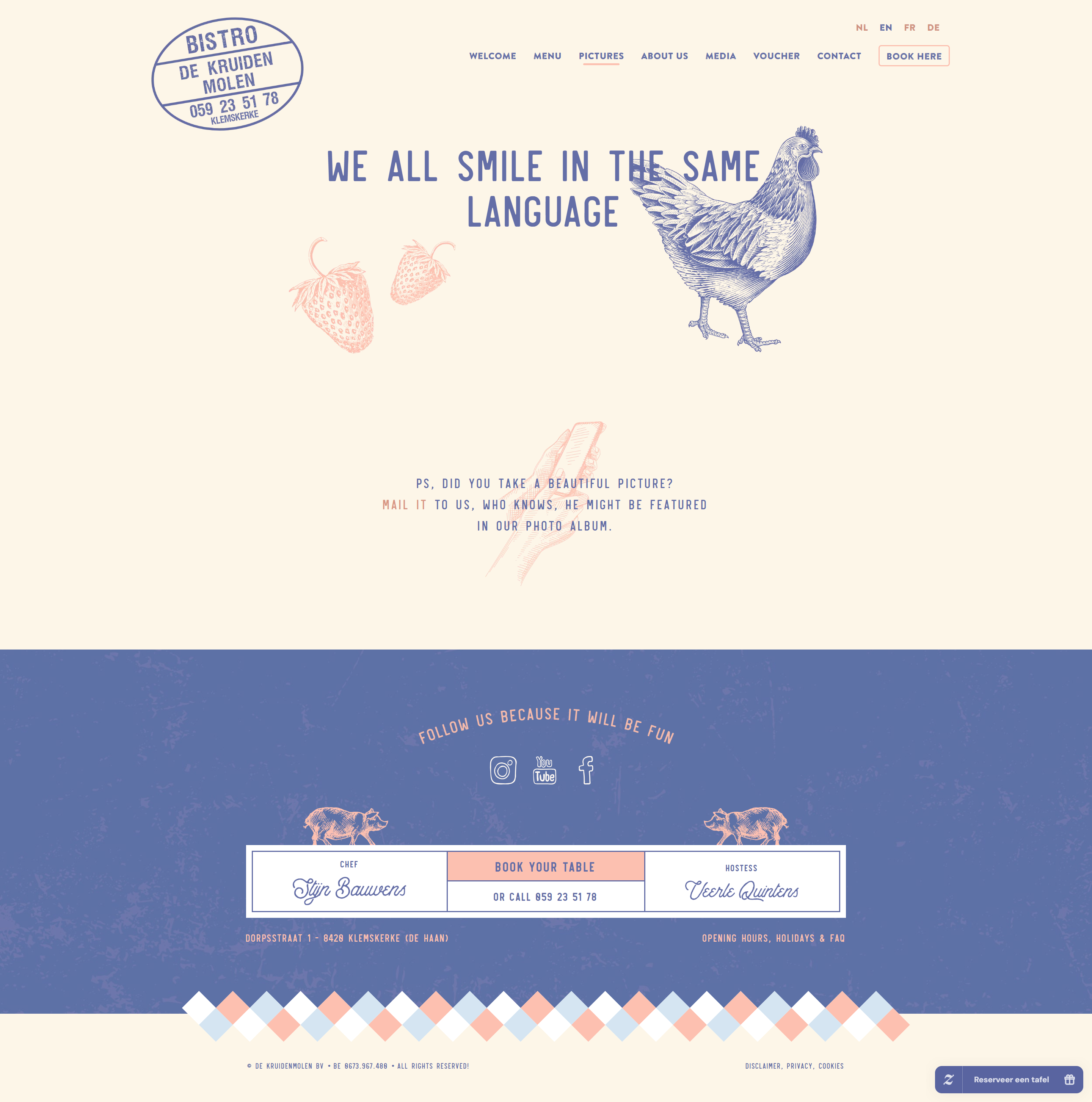 Screenshot of the Our Story page
