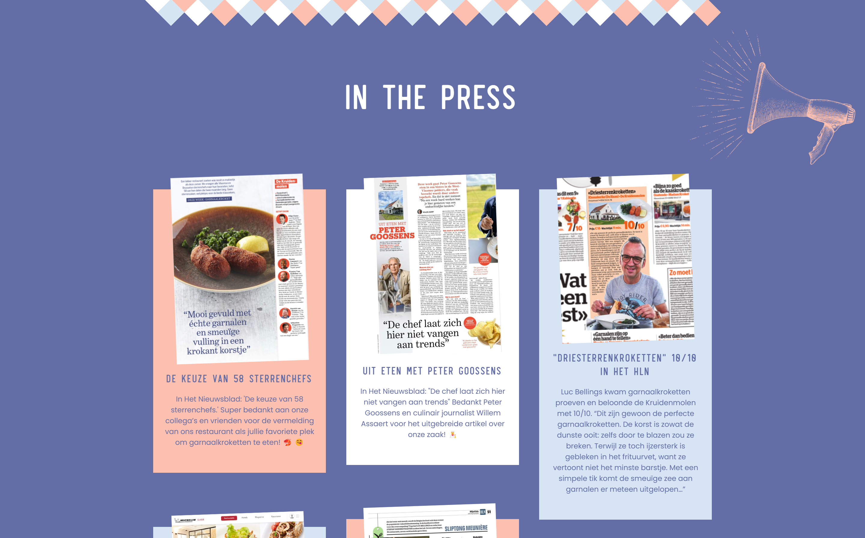 Screenshot of the In The Press section